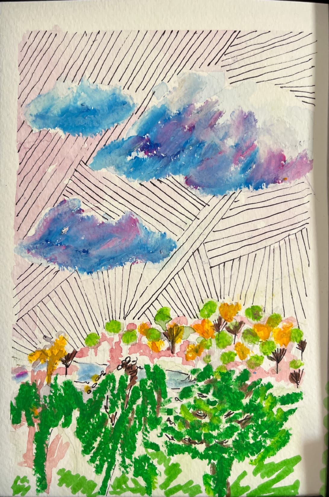 clouds + garden — original sketch